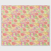 ピンクのレモネードパターン ラッピングペーパー (フラット)