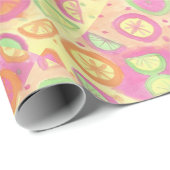 ピンクのレモネードパターン ラッピングペーパー (ロールコーナー)