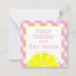 ピンクのレモネードパーソナライズされたギフト囲いカード ノートカード