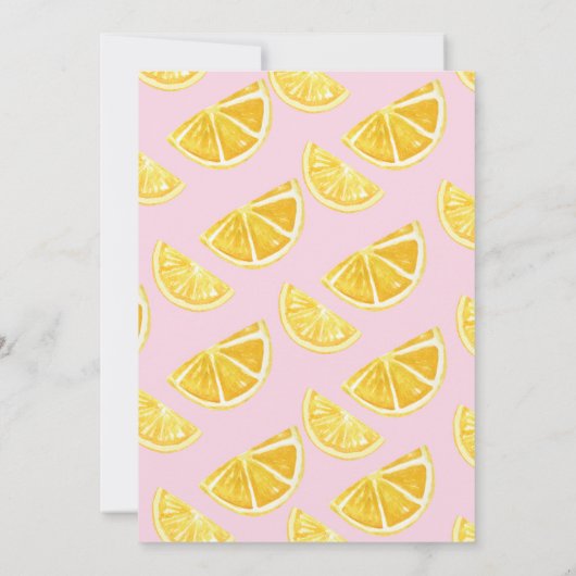 ピンクのレモネード夏の最初の誕生日パーティダウンロード 招待状 (裏面)