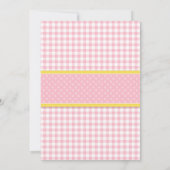 ピンクのレモネード立場の最初誕生会 招待状 (裏面)