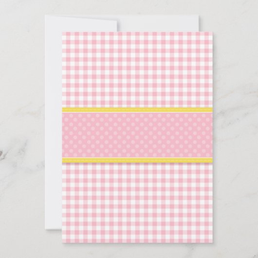 ピンクのレモネード立場の最初誕生会 招待状 (裏面)