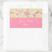 ピンクのレモネード「あなたのテキスト」ステッカー長方形ピンク 長方形シール (バッグ)