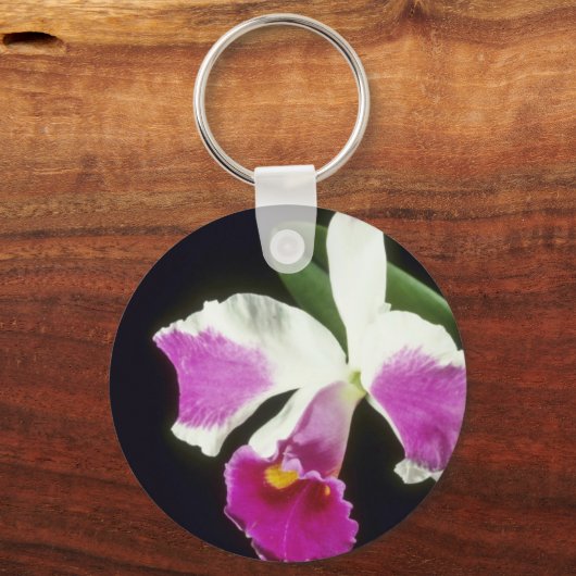 ピンクのレモプラダ'クラウン' (ラエリオカテラヤ)花 キーホルダー (正面)