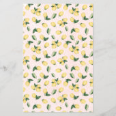 ピンクのレモンの上または下のブライダルシャワーゲームカード チラシ (裏面)