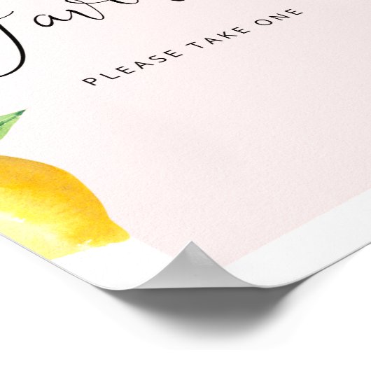 ピンクのレモンの赤ちゃんシャワーの好意 ポスター (角)