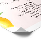 ピンクのレモンは、ベビーガビシャワーゲームポスターと言わない ポスター (角)