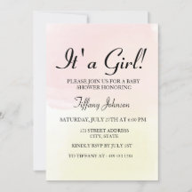 ピンクのレモンパステルグラデーションその女の子の赤ちゃんシャワー