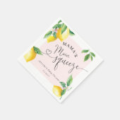 ピンクのレモンママのメイン絞りベビーシャワーナプキン スタンダードカクテルナプキン (角)