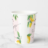 ピンクのレモンママのメイン絞りベビーシャワーナプキン 紙コップ (右)