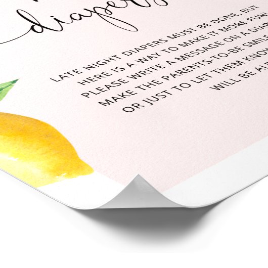 ピンクのレモンレイトナイトおむつ ポスター (角)