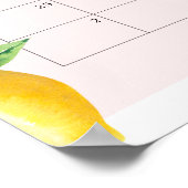 ピンクのレモン 出産予定日カレンダー ポスター (角)