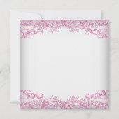 ピンクのレースのチュチュの女の子のベビーシャワー 招待状 (裏面)