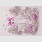 ピンクのレースのハロウィーンでドレープされたデコページ幽霊 薄葉紙 (正面)