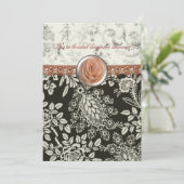 ピンクのレースのブライダルシャワーの招待 招待状 (スタンド正面)