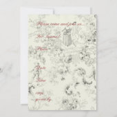 ピンクのレースのブライダルシャワーの招待 招待状 (裏面)