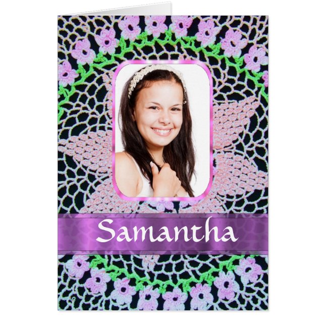 ピンクのレースの写真の背景 (正面)