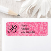 ピンクのレースモノグラム ラベル (インサイチュ)