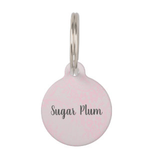 ピンクのレース ペット 犬 猫 迷子札 ペット　ネームタグ