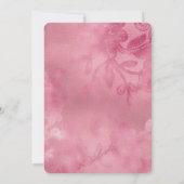 ピンクのレース ロマンチック ブライダルシャワー 招待状 (裏面)