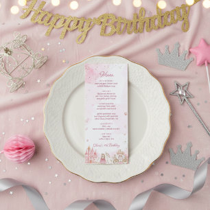 ピンクのロイヤルプリンセスキャッスルユニコーン4歳の誕生日 メニュー