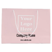 ピンクのロゴはこちら淡い色のテンプレート ラージペーパーバッグ (裏面)