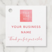 ピンクのロゴ水の色ソーシャルメディア注文ありがとう フェイバータグ (正面)