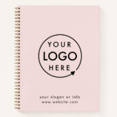 ピンクのロゴ |ビジネス企業のミニマモダンリスト ノートブック (正面)