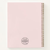ピンクのロゴ |ビジネス企業のミニマモダンリスト ノートブック (裏面)