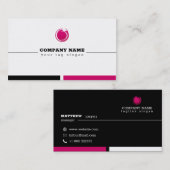 ピンクのロゴ 名刺 (正面/裏面)