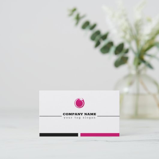 ピンクのロゴ 名刺 (スタンド正面)