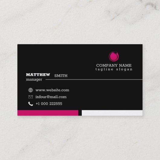 ピンクのロゴ 名刺 (裏面)
