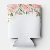 ピンクのロザス花の植物性ウェディングブラウン 缶クーラー (裏面)