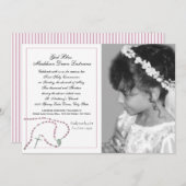 ピンクのロザリオの記念写真 招待状 (正面/裏面)