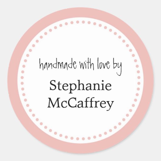 ピンクのロゼット手作りカスタムのラベルパーティーの好意 ラウンドシール (正面)