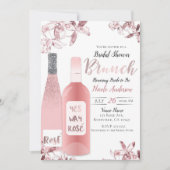 ピンクのロゼワインとオーキッドの花のブランチ・ブレックファスト 招待状 (正面)