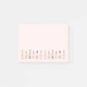 ピンクのロゼワインボトル水彩イラストレーション ポストイット (正面)