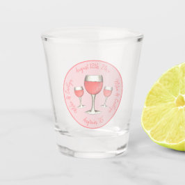 ピンクのロゼ ワインボトル ウェディング ブライダルシャワー ショットグラス