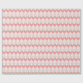 ピンクのロゼ ワインボトル ブライダルシャワーのためのグラス ラッピングペーパー (フラット)