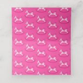 ピンクのロッキングウマの水彩画 プレイスカード (内部開封)