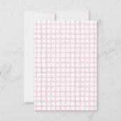 ピンクのロッキングホース赤ちゃんシャワーサンキューカード サンキューカード (裏面)