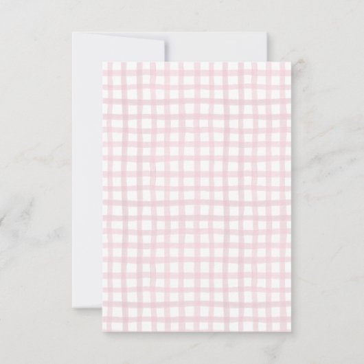 ピンクのロッキングホース赤ちゃんシャワーサンキューカード サンキューカード (裏面)