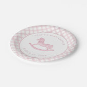 ピンクのロッキングホース赤ちゃんシャワー紙プレート ペーパープレート (アングル)