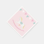 ピンクのロッキングホース スタンダードカクテルナプキン (角)