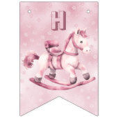 ピンクのロッキング馬のバンティング旗 バンティングフラッグ (第2の旗)