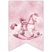 ピンクのロッキング馬のバンティング旗 バンティングフラッグ (第1の旗)