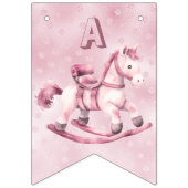 ピンクのロッキング馬のバンティング旗 バンティングフラッグ (第3の旗)