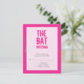 ピンクのロック・バンドのバルミツワーRSVPの応答カード 出欠カード (スタンド正面)