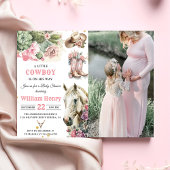 ピンクのロデオ西カウボーイ赤ちゃんシャワー 招待状