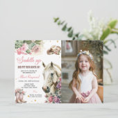 ピンクのロデオ ウェスタンカウボーイ誕生日パーティー 招待状 (スタンド正面)